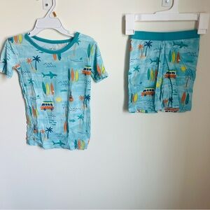 Little Sleepies Surf Life Pajamas Set Size 3T Short Sleeves Shorts Bamboo